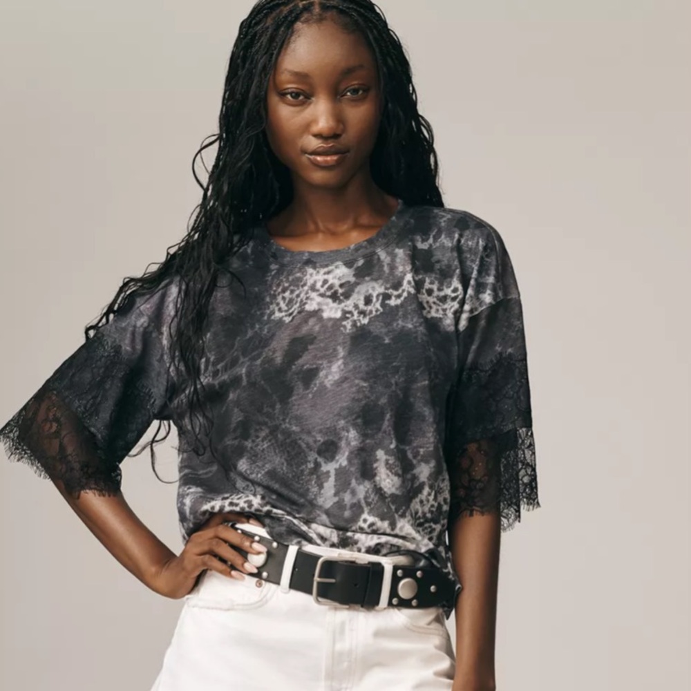 Pilcro Short-Sleeve Python Print Blouse Size XS